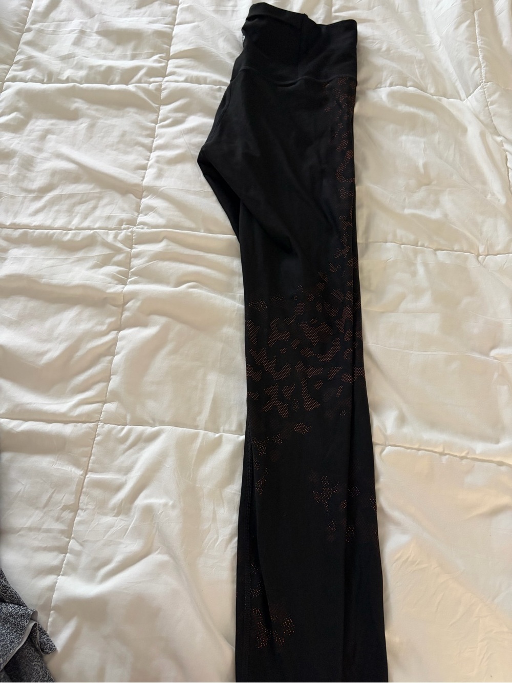 lululemon athletica Black Leggings with Subtle Leopard Mesh Panels